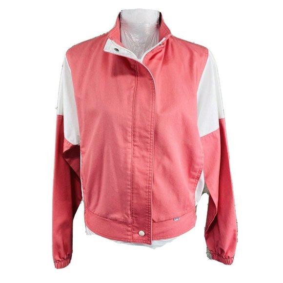 Levi's Jackets & Blazers - RARE VTG Y2K Women’s Levi’s 2 Tones Pink & White Bomber Jacket Sz Large Full Zip